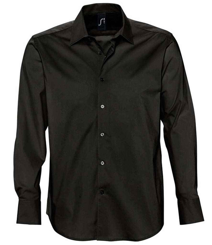 SOL'S Brighton Long Sleeve Fitted Shirt 17000 - Black