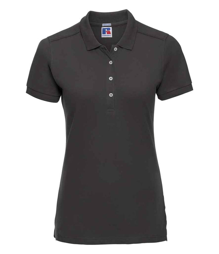 Russell Athletic Ladies Stretch Piqué Polo Shirt 566F - Black