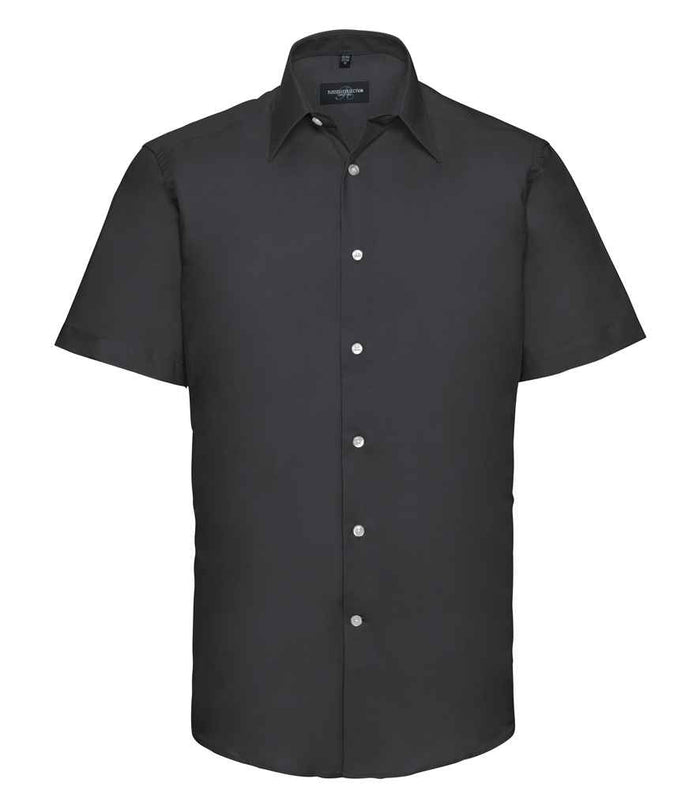 Russell Athletic Collection Short Sleeve Tailored Oxford Shirt 923M - Black
