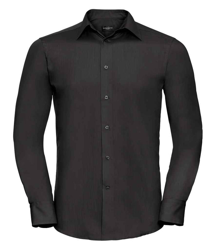 Russell Athletic Collection Long Sleeve Tailored Poplin Shirt 924M - Black