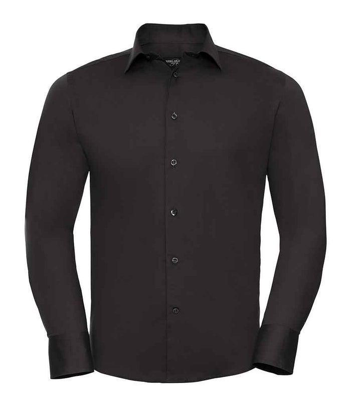 Russell Athletic Collection Long Sleeve Easy Care Fitted Shirt 946M - Black