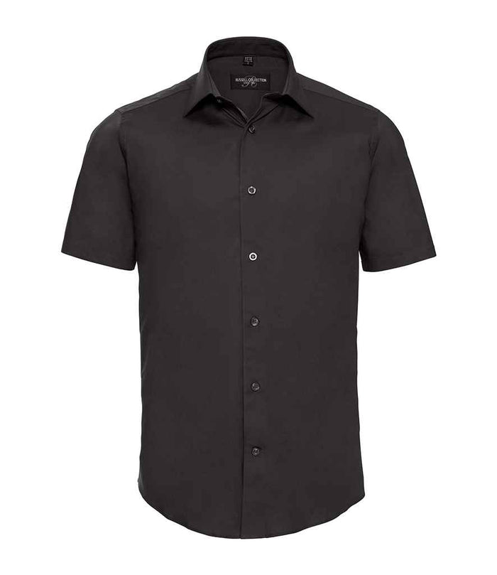 Russell Athletic Collection Short Sleeve Easy Care Fitted Shirt 947M - Black