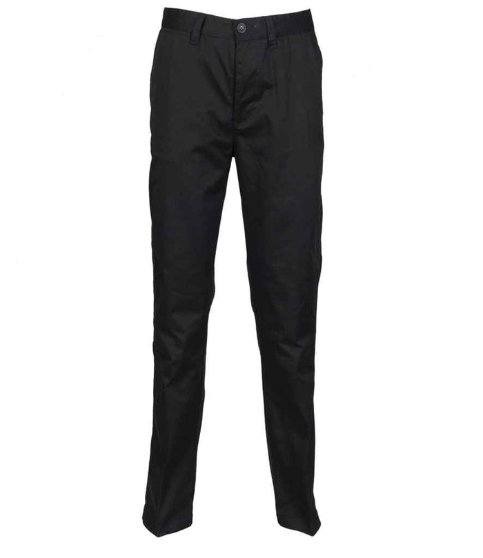 Henbury 65/35 Flat Fronted Chino Trousers H640 - Black