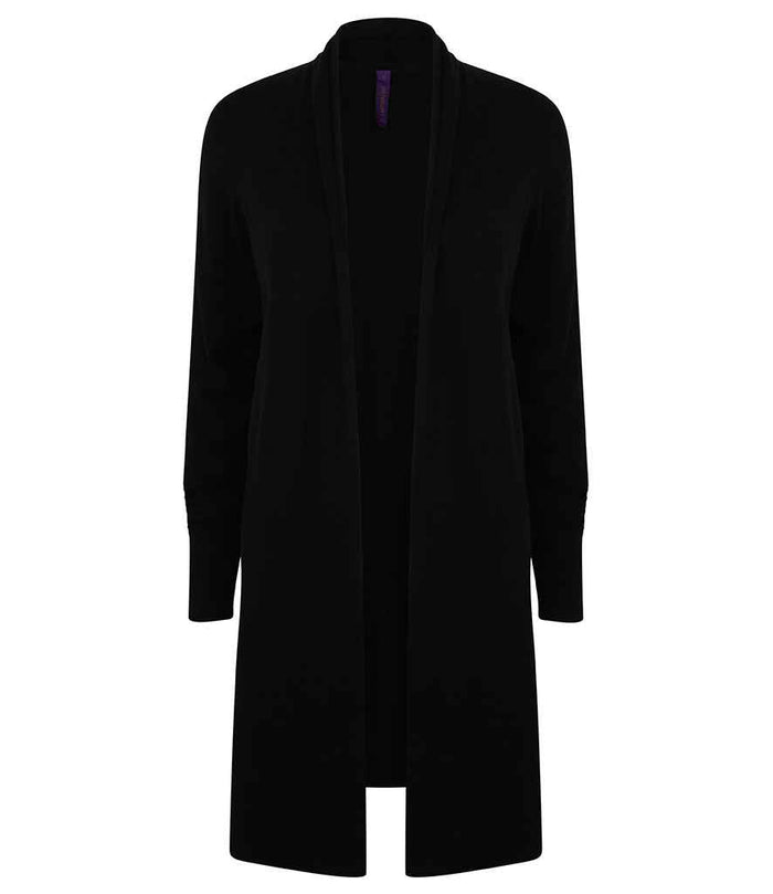 Henbury Ladies Longline Open Cardigan H719 - Black