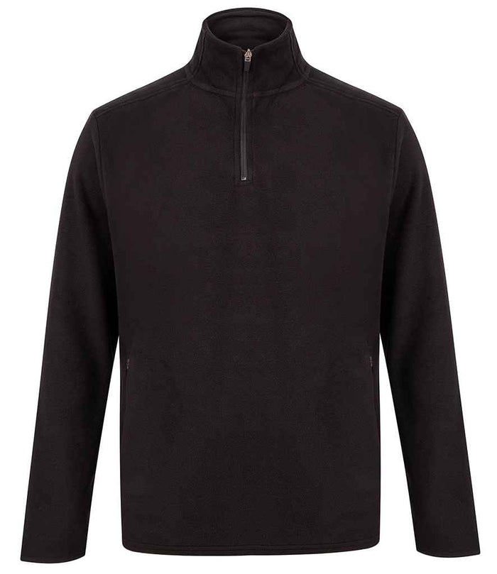 Henbury Zip Neck Micro Fleece H858 - Black