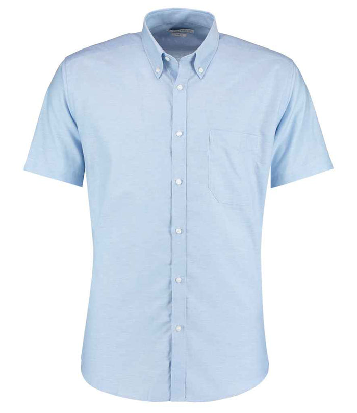 Kustom Kit Short Sleeve Slim Fit Oxford Shirt K183 - Light Blue