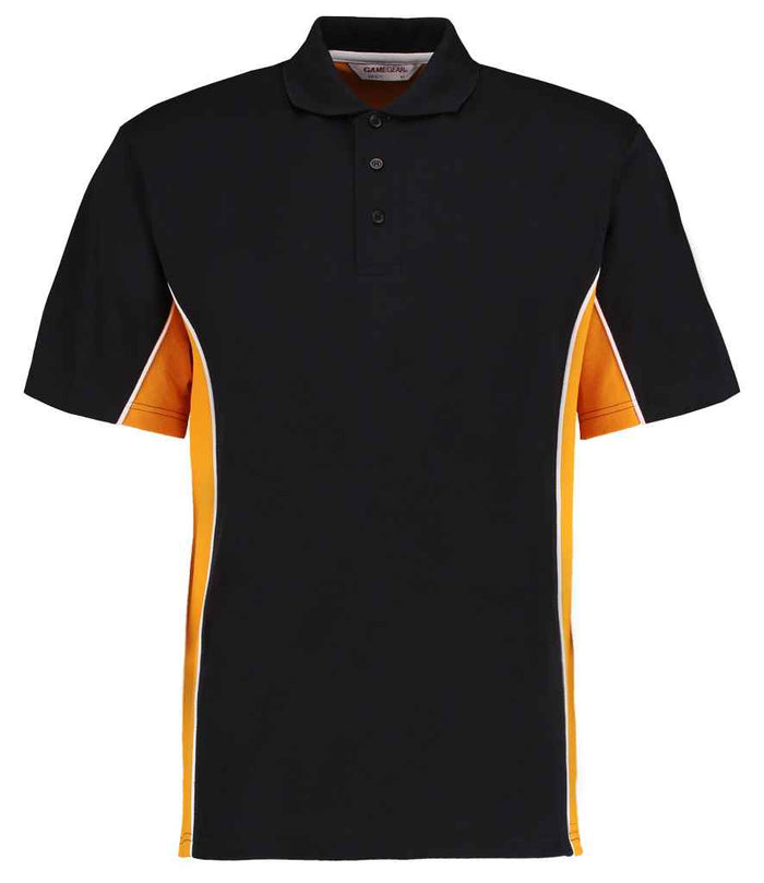 Kustom Kit Track Poly/Cotton Piqué Polo Shirt K475 - Black/Gold