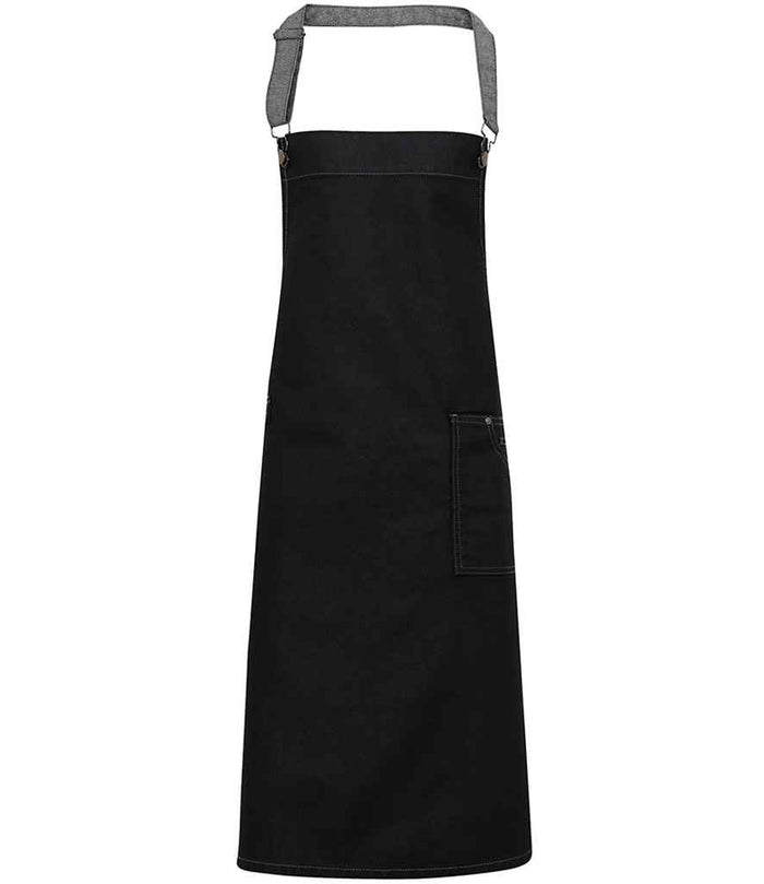 Premier District Bib Apron PR134 - Black Denim