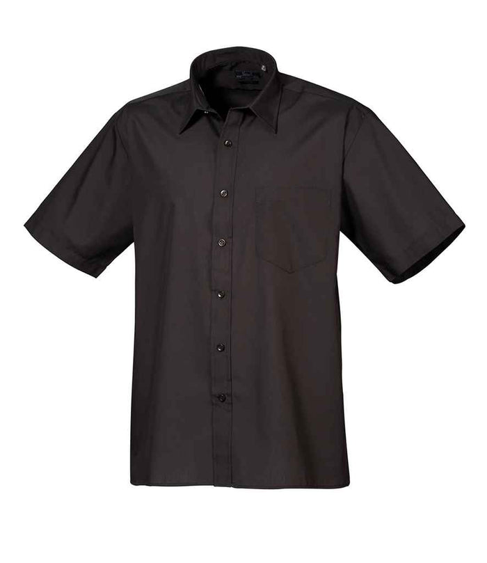 Premier Short Sleeve Poplin Shirt PR202 - Black