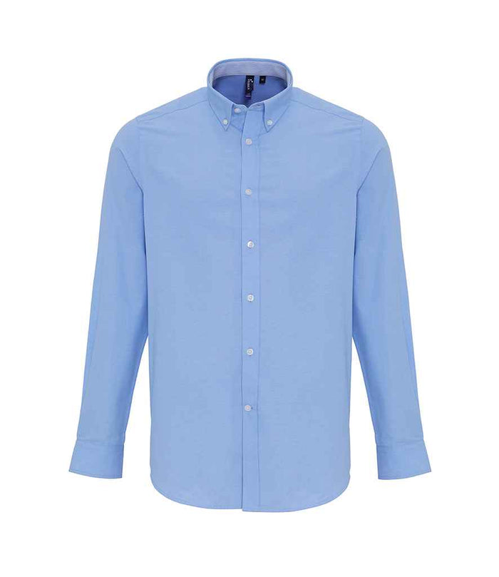 Premier Long Sleeve Striped Oxford Shirt PR238 - Oxford Blue