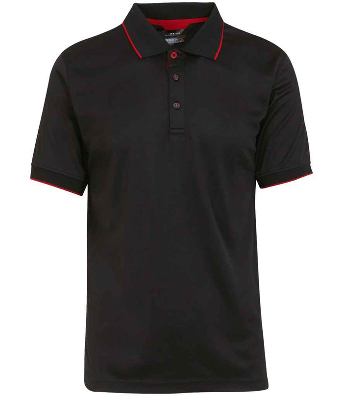Regatta Navigate Polo Shirt RG456 - Black/Classic Red