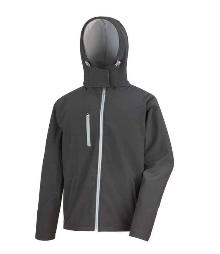 Result Core Hooded Soft Shell Jacket RS230M - Black/Grey