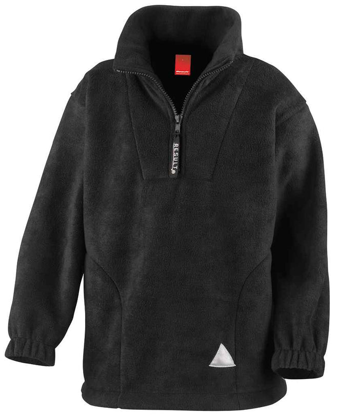 Result Kids/Youths Zip Neck Polartherm™ Fleece RS33B - Black