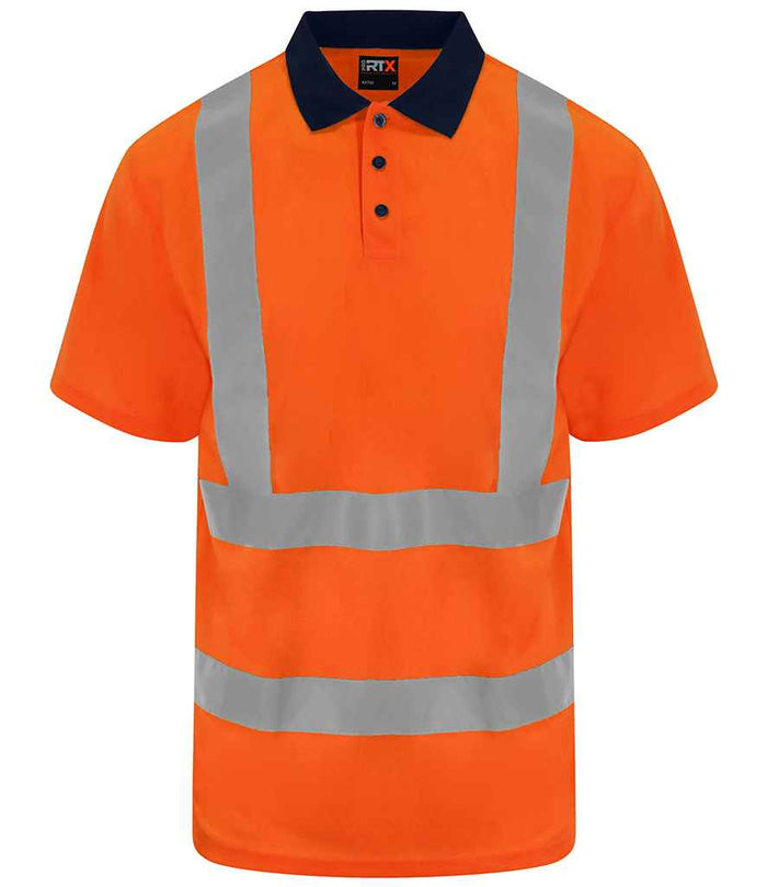 Pro RTX High Visibility Polo Shirt RX710 - Orange/Navy