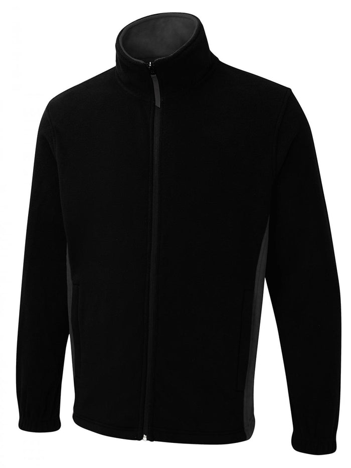 Two Tone Full Zip Fleece Jacket UC617 - Black/Charcoal