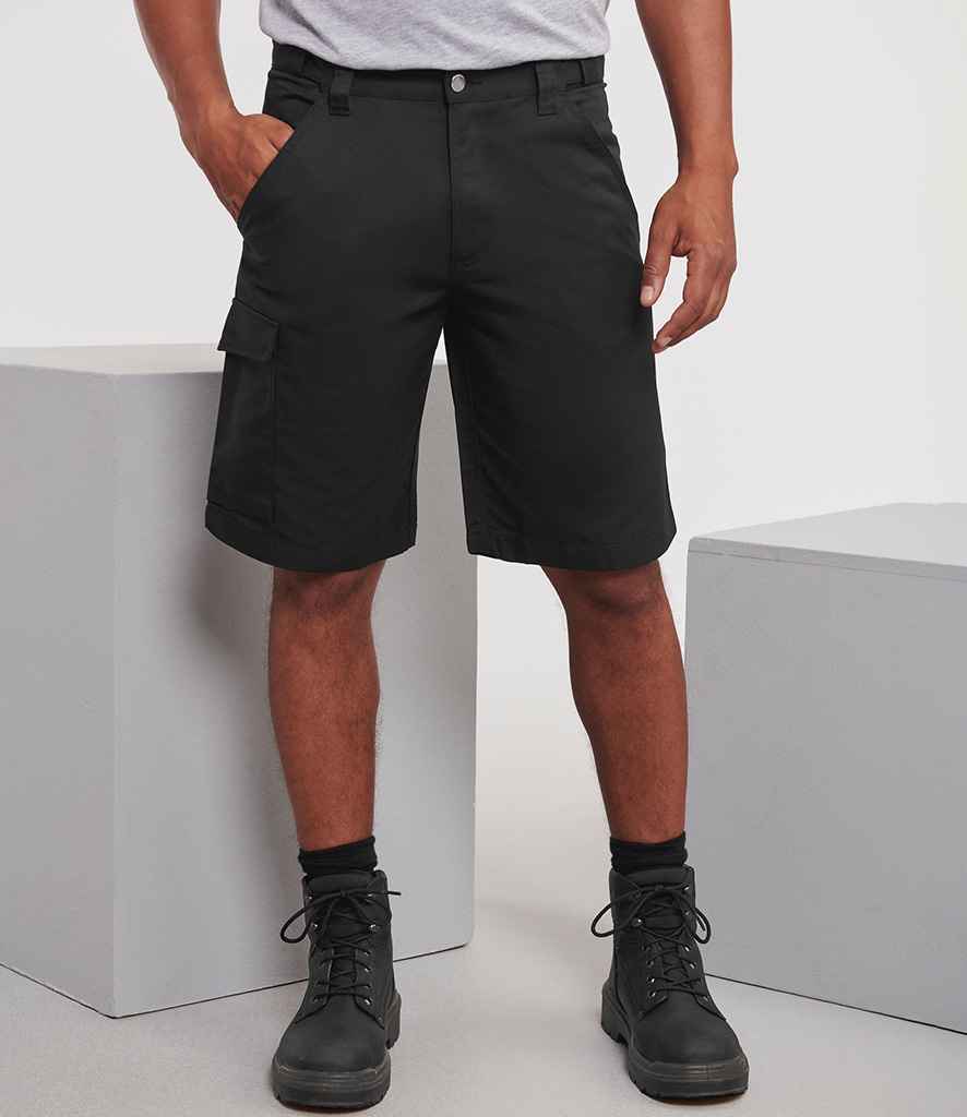 Russell Athletic Workwear Poly/Cotton Shorts 002M - 002M Black Model