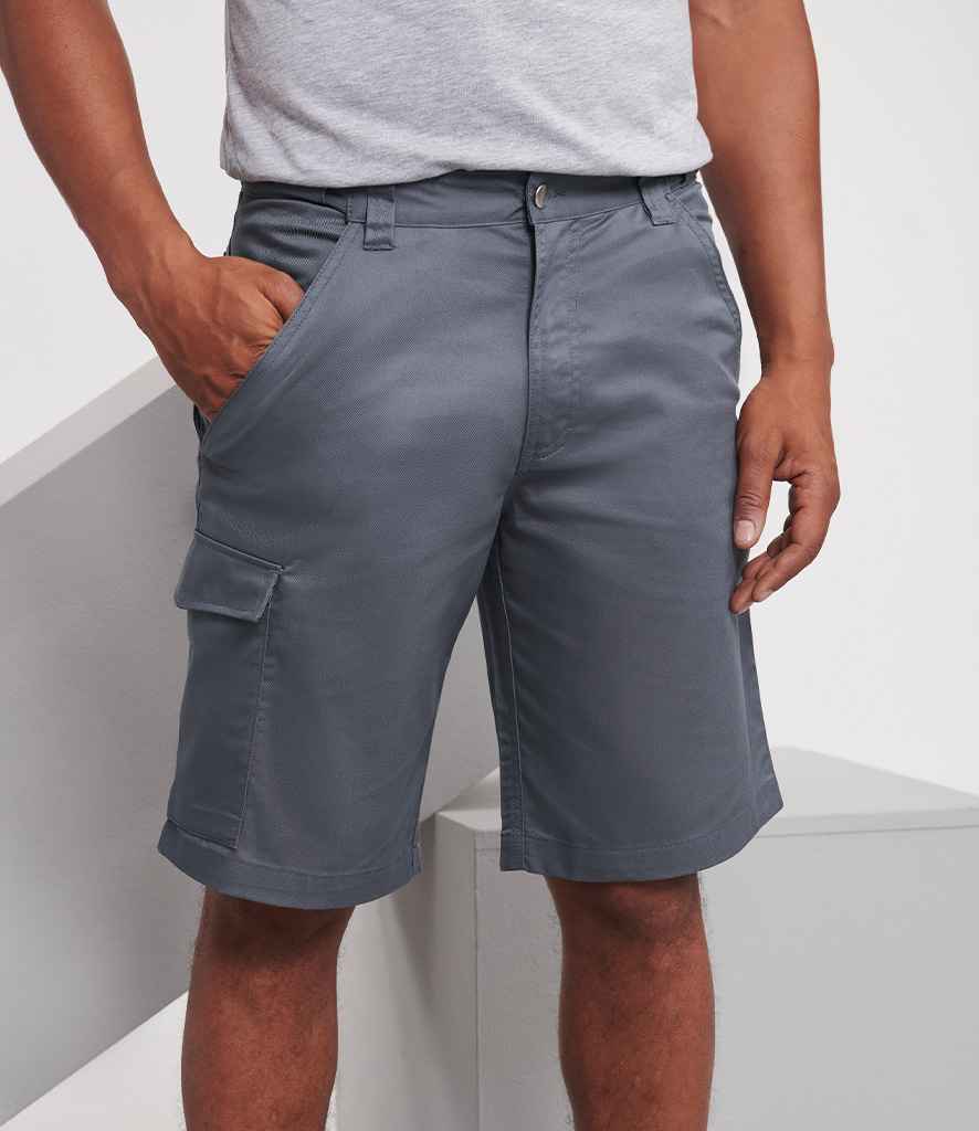Russell Athletic Workwear Poly/Cotton Shorts 002M - 002M Convoy Grey Model