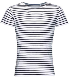 SOL'S Miles Striped T-Shirt 01398 - White/Navy