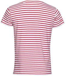 SOL'S Miles Striped T-Shirt 01398 - 01398 White/Red Back
