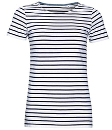 SOL'S Ladies Miles Striped T-Shirt 01399 - White/Navy