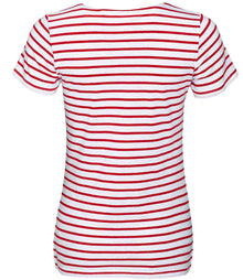 SOL'S Ladies Miles Striped T-Shirt 01399 - 01399 White/Red Back