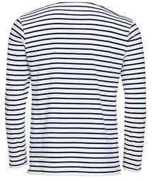SOL'S Marine Long Sleeve Striped T-Shirt 01402 - 01402 White/Navy Back