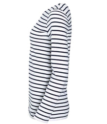 SOL'S Ladies Marine Long Sleeve Striped T-Shirt 01403 - 01403 White/Navy Side