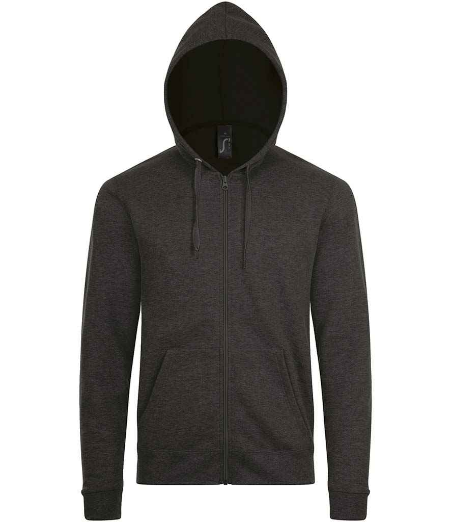 SOL'S Stone Zip Hooded Sweatshirt 01714 - Charcoal Marl