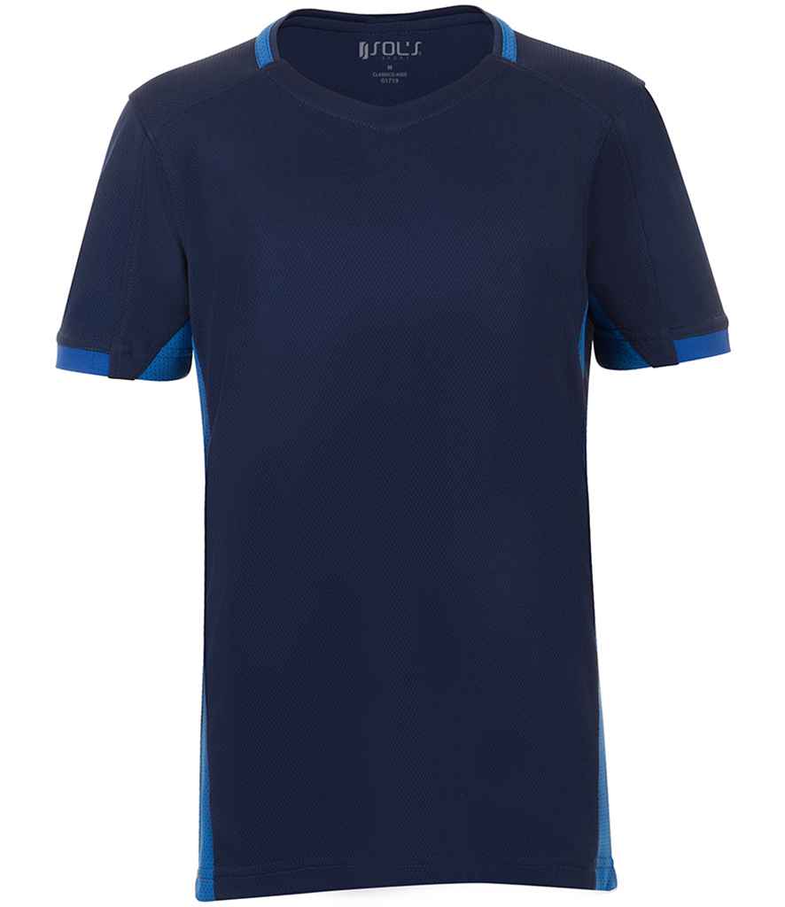 SOL'S Kids Classico Contrast T-Shirt 01719 - French Navy/Royal Blue