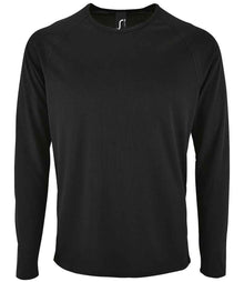 SOL'S Sporty Long Sleeve Performance T-Shirt 02071 - Black