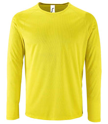 SOL'S Sporty Long Sleeve Performance T-Shirt 02071 - Neon Yellow