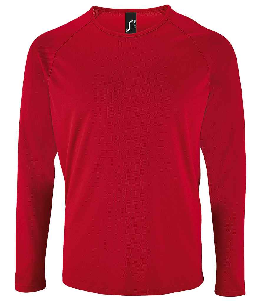 SOL'S Sporty Long Sleeve Performance T-Shirt 02071 - Red