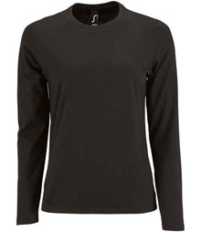 SOL'S Ladies Imperial Long Sleeve T-Shirt 02075 - Deep Black