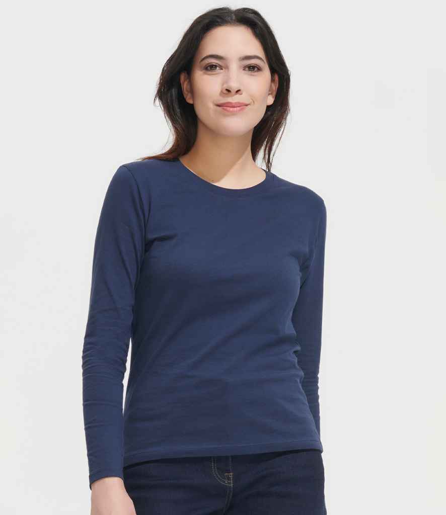 SOL'S Ladies Imperial Long Sleeve T-Shirt 02075 - 02075 French Navy Model