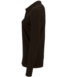 SOL'S Ladies Perfect Long Sleeve Piqué Polo Shirt 02083 - 02083 Black Side