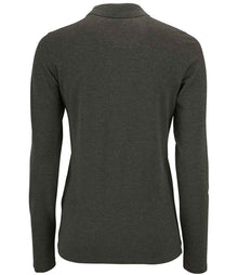 SOL'S Ladies Perfect Long Sleeve Piqué Polo Shirt 02083 - 02083 Charcoal Marl Back