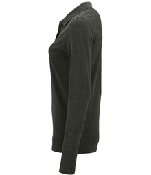 SOL'S Ladies Perfect Long Sleeve Piqué Polo Shirt 02083 - 02083 Charcoal Marl Side