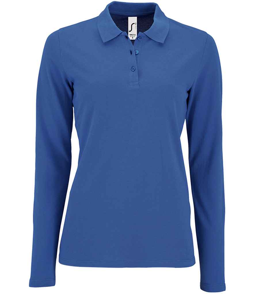 SOL'S Ladies Perfect Long Sleeve Piqué Polo Shirt 02083 - Royal Blue