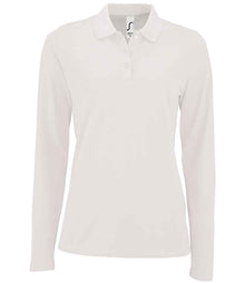 SOL'S Ladies Perfect Long Sleeve Piqué Polo Shirt 02083 - White