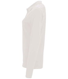 SOL'S Ladies Perfect Long Sleeve Piqué Polo Shirt 02083 - 02083 White Side