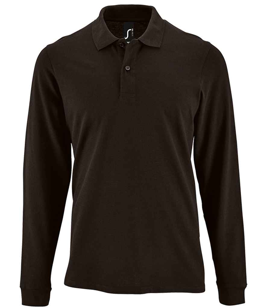 SOL'S Perfect Long Sleeve Piqué Polo Shirt 02087 - Black