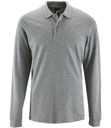 SOL'S Perfect Long Sleeve Piqué Polo Shirt 02087 - Grey Marl