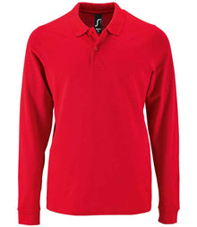 SOL'S Perfect Long Sleeve Piqué Polo Shirt 02087 - Red