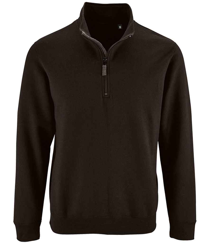 SOL'S Stan Contrast Zip Neck Sweatshirt 02088 - Black