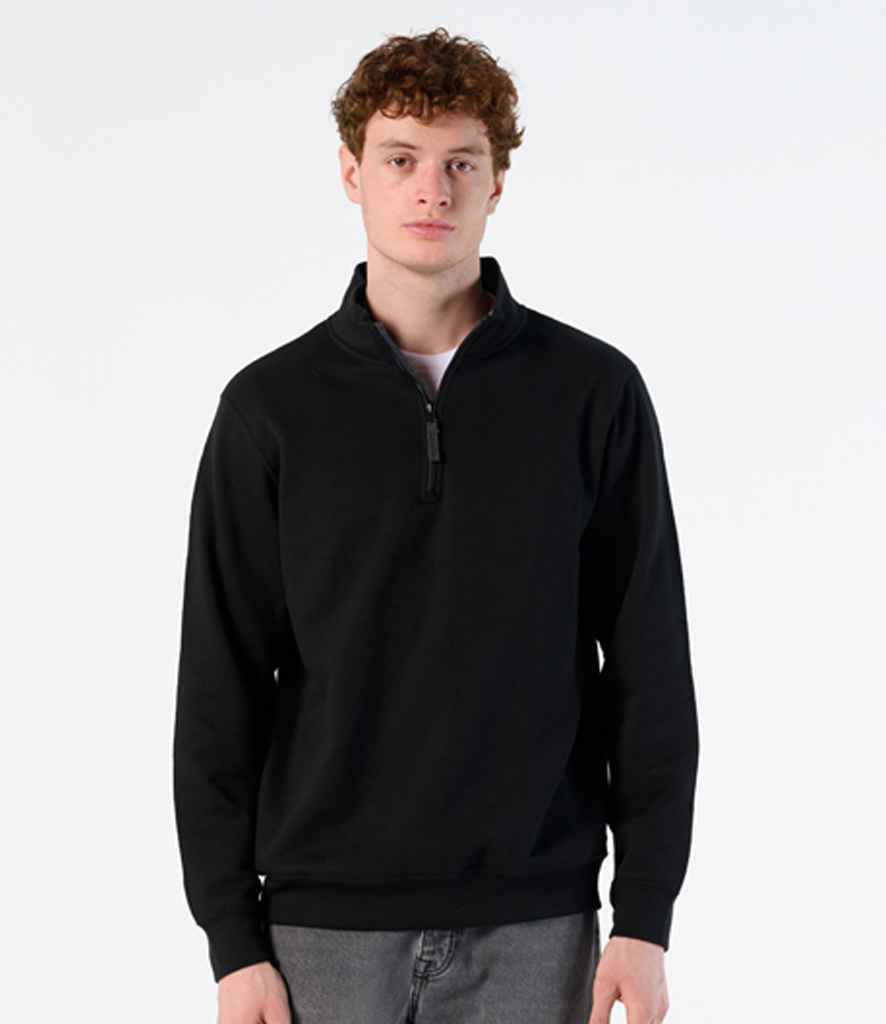 SOL'S Stan Contrast Zip Neck Sweatshirt 02088 - 02088 Black Model