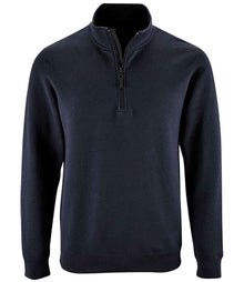 SOL'S Stan Contrast Zip Neck Sweatshirt 02088 - French Navy