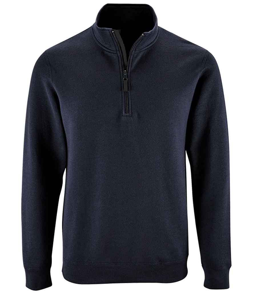 SOL'S Stan Contrast Zip Neck Sweatshirt 02088 - French Navy