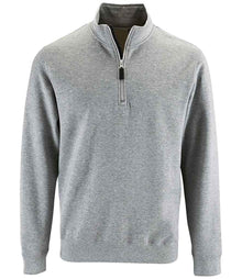 SOL'S Stan Contrast Zip Neck Sweatshirt 02088 - Grey Marl