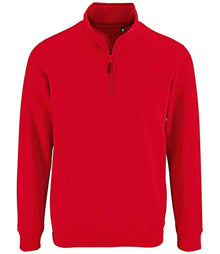 SOL'S Stan Contrast Zip Neck Sweatshirt 02088 - Red