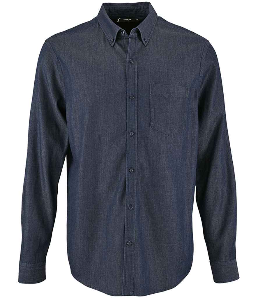 SOL'S Barry Long Sleeve Denim Shirt 02100 - Denim Brut